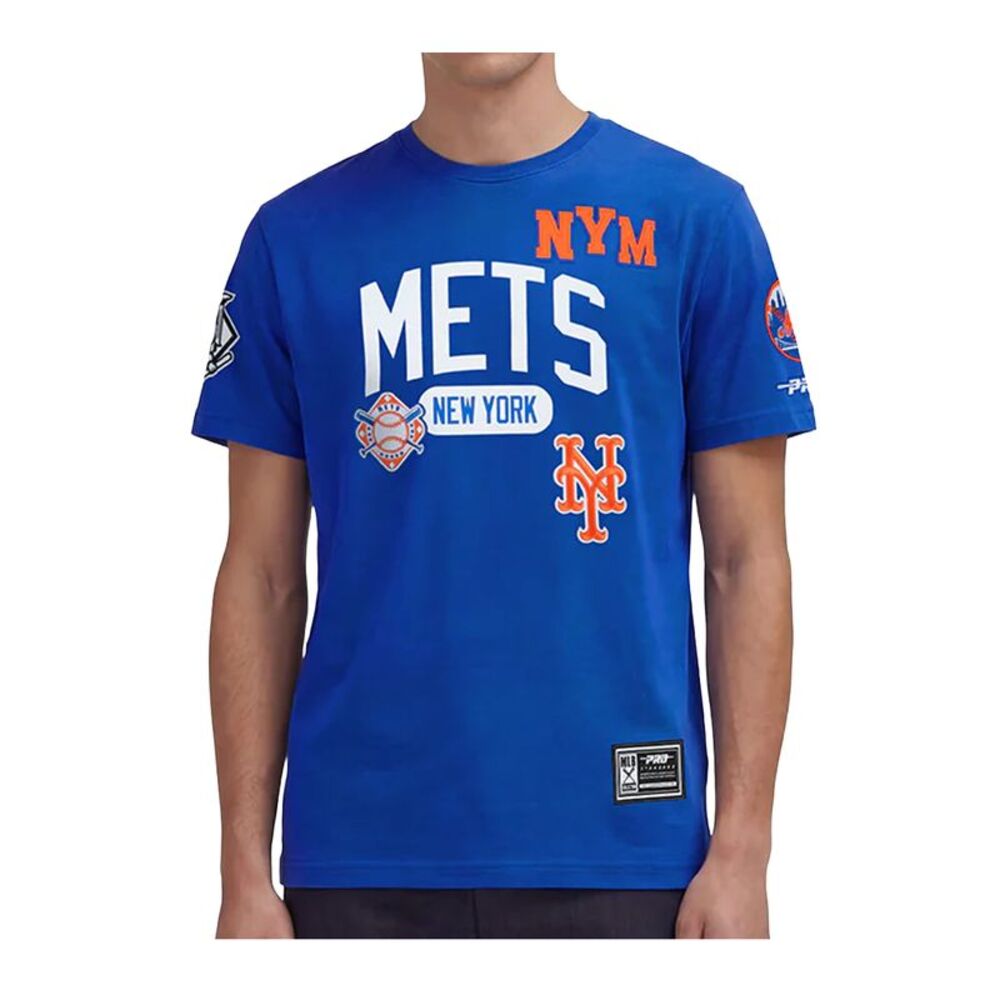 Pro Standard New York Mets MLB Crew Neck T-Shirt Letterman Mens Blue LNM1315830